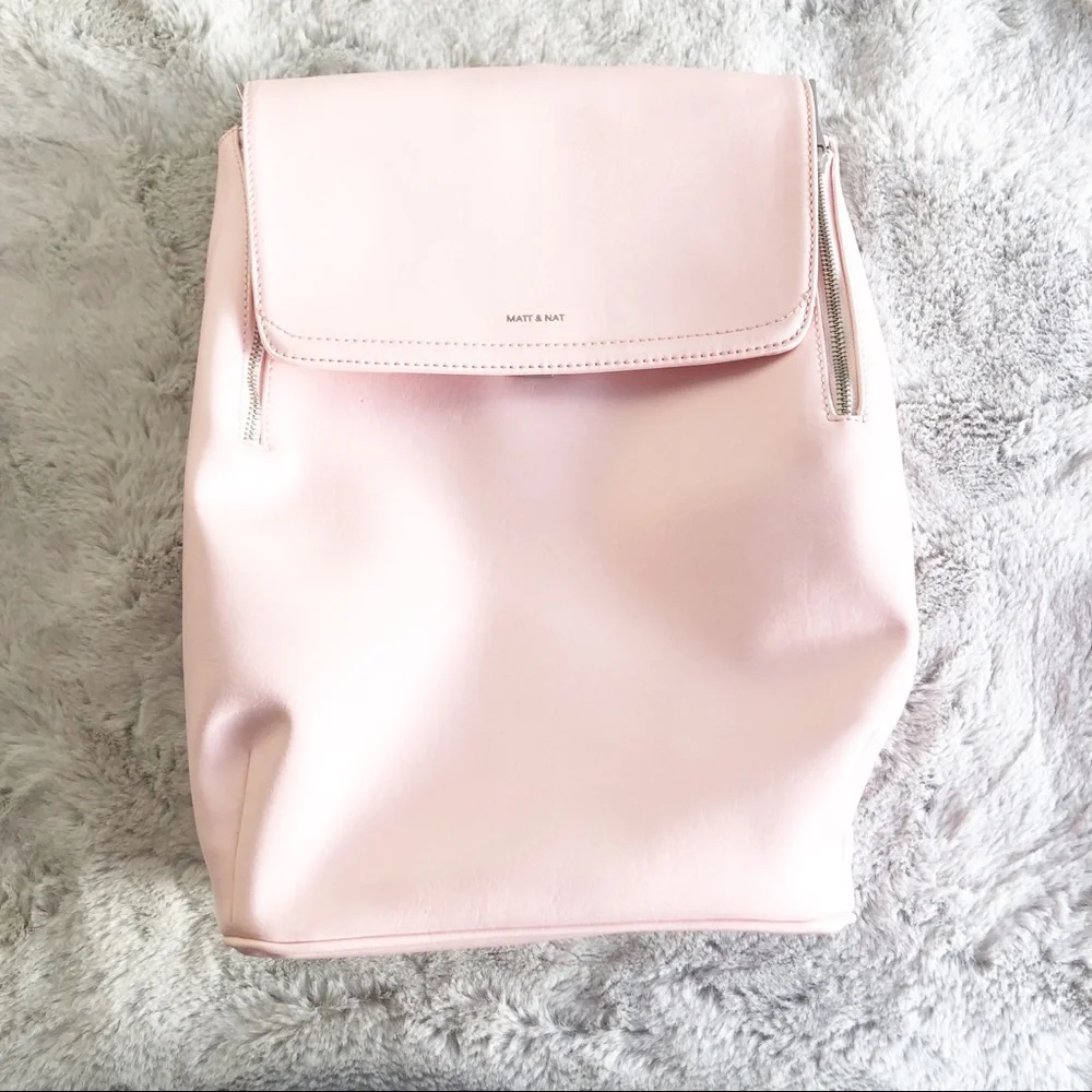 Matt & Nat Light Pink Vegan Leather Backpack